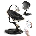 Baby Swing for Infants to Toddler, Electric Baby Swing with Sturdy Shield-Shaped Base, 180° Rotation Portable Infant Swing for Newborn Baby Boy Girl Up to 20 lbs, 5-Speeds &amp; 12 Preset Lullabies, Black