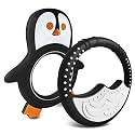 Baby Teething Toys for Newborn, Infants 0-6 Months Silicone Teethers for Babies 6-12 Months BPA Free (Penguin - Black &amp; White)