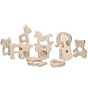 Baby Teething Toys Penta Angel 10Pcs Natural Wooden Teething Animal Rings for Newborn Toddler Infant (10)