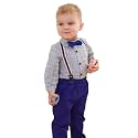 Baby Toddler Boy Formal Gentleman Suits,Dress Short Shirt With Bowtie+Suspender Pants Dressy Outfit