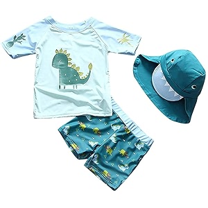 baby and toddler boys39 3-piece swimsuit set kids bathing suit swimwear with hat surfing suit upf 50 fba