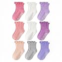 Baby Toddler Essentials Non-Slip Crew Socks for Unisex Boys Girls