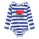 Baby and Toddler Girls One Piece Rash Guard Swimsuits for Girls Long Sleeve Swim Shirts with Sun Protection