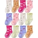 Baby Toddler Girls Socks Grip Ruffle Non Slip Kids Cotton 12 Pack Socks