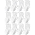 Baby Toddler Girls Socks Grip Ruffle Non Slip Kids Cotton 12 Pack Socks