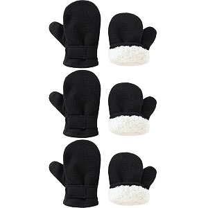 baby toddler mittens boys girls winter outdoor gloves kids easy-on fleece warm mitterns