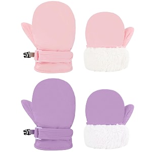 baby toddler mittens boys girls winter outdoor gloves kids easy-on fleece warm mitterns