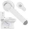 Baby Toilet Lock Kit,Kid Toilet Seat Attachment,Easy to Install with Adhesive, Kid's Bathroom Safety Products for Child Proofing,Baby Proofing in Bathroom Toilet Vanities, 9"L X 4"W,3.6"L X 2"W White