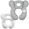 Baby Travel Pillow, Infant Pillow for Car Seat Pushchair and Stroller, Soft Comfortable Neck Support for Kids Newborn and Toddler - Grey Crown