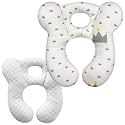 Baby Travel Pillow, Infant Pillow for Car Seat Pushchair and Stroller, Soft Comfortable Neck Support for Kids Newborn and Toddler - White Crown
