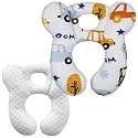 Baby Travel Pillow, Upgrade U-Shape Infant Pillow for Car Seat Pushchair and Stroller, Soft Comfortable Neck Support for Kids Newborn and Toddler - Car White
