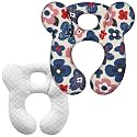 Baby Travel Pillow, Upgrade U-Shape Infant Pillow for Car Seat Pushchair and Stroller, Soft Comfortable Rest Cushion for Kids Newborn and Toddler -Flower Blue