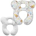 Baby Travel Pillow, Upgrade U-Shape Infant Pillow for Car Seat Pushchair and Stroller, Soft Comfortable Rest Cushion for Kids Newborn and Toddler -Lion White