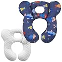 Baby Travel Pillow, Upgrade U-Shape Infant Pillow for Car Seat Pushchair and Stroller, Soft Comfortable Neck Support for Kids Newborn and Toddler - Fish DarkBlue