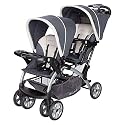 Baby Trend Sit N' Stand Convertible Multi-Use Easy Fold Travel Toddler &amp; Baby Tandem Double Stroller with Safety Harness and Storage Basket, Magnolia