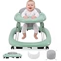 Baby Walker with Wheels, One-Touch Foldable Walker &amp; 7‑Level Height Adjust
