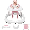 Baby Walker with Wheels, One-Touch Foldable Walker &amp; 7‑Level Height Adjust