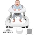 Baby Walker with Wheels, One-Touch Foldable Walker & 7‑Level Height Adjust