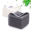 JEFFSUN Baby Washcloths 12 Pack,Super Soft Face Towels,10''x10'',White+Grey