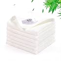 Baby Washcloths 6 Pack,Super Soft Face Towels for Baby Skin,10''x10'',White