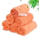 Baby Washcloths 6 Pack,Super Soft Face Towel for Babyskin,10''x10'',Orange
