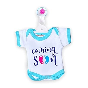 baby wish baby on board car decals cloth safety sign board with hanger and large vacuum suction cups removable durable washable car warning sign - coming soon baby on board print