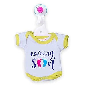 baby wish baby on board car decals cloth safety sign board with hanger and large vaccum suction cups removable durable washable car warning sign vehicles car sticker-coming soon baby on board print