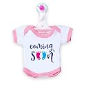 baby wish Baby on Board Car Decals Cloth Safety Sign Board with Hanger and Large Vaccum Suction Cups Removable Durable Washable Car Warning Sign Vehicles Car Sticker-Coming Soon Baby On Board Print