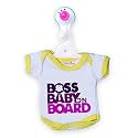 baby wish Baby on Board Car Decals Cloth Safety Sign Board with Hanger and Large Vaccum Suction Cups Removable Durable Washable Car Warning Sign Vehicles Car Sticker-Boss Baby On Board Print