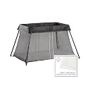 BabyBjörn Travel Crib Light + Fitted Sheet, Black