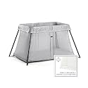 BabyBjörn Travel Crib Light - Silver + Fitted Sheet Bundle Pack