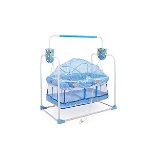 babyblessing baby cradle with swing and mosquito net blue