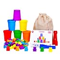 BabyBundle Montessori Counting Bears Toy – 60 Bears with Sorting Cups, Tweezers & Activity Cards | Color Sorting, Pattern Recognition, STEM Math for Toddlers & Preschoolers