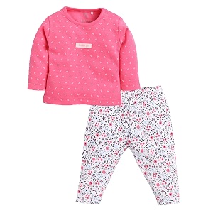 babygo baby full sleeve clothes set for baby girl baby cotton dresst-shirts pant set for baby girls 18-24 months fushia
