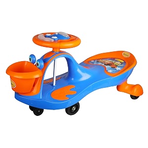 babygo baby hoopa swing magic car ride on for kids with music and light orange and blue
