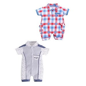 babygo baby half sleeve rompers 100 cotton rompers for new born baby boysdaily suits for baby boys amp girls 6x9mnavy-royalonesies infant clothes  pack of 2