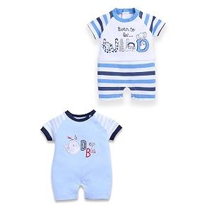 babygo baby half sleeve rompers 100 cotton rompers for new born baby boysdaily suits for baby boys amp girls 3x6msky-sky3onesies infant clothes  pack of 2