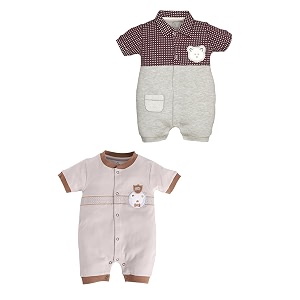 babygo baby half sleeve rompers 100 cotton rompers for new born baby boysdaily suits for baby boys amp girls 6x9mnavy-greyonesies infant clothes  pack of 2