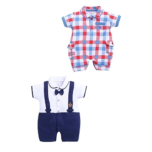 babygo baby half sleeve rompers 100 cotton rompers for new born baby boysdaily suits for baby boys amp girls 6x9mnavy-royallonesies infant clothes  pack of 2