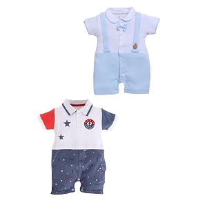 babygo baby half sleeve rompers 100 cotton rompers for new born baby boysdaily suits for baby boys amp girls 6x9mnavy-skyonesies infant clothes  pack of 2