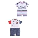 BabyGo Baby Half Sleeve Rompers 100% Cotton Rompers for New Born Baby Boys|Daily Suits for Baby Boys & Girls| 6X9M|NAVY-ROSE|Onesies| Infant Clothes | Pack of 2