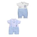 BabyGo Baby Half Sleeve Rompers 100% Cotton Rompers for New Born Baby Boys|Daily Suits for Baby Boys &amp; Girls| 6X9M|SKY-SKY1|Onesies| Infant Clothes | Pack of 2