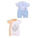 BabyGo Baby Half Sleeve Rompers 100% Cotton Rompers for New Born Baby Boys|Daily Suits for Baby Boys & Girls| 6X9M|SKY-LEMON|Onesies| Infant Clothes | Pack of 2