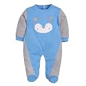 BABY GO 3-6M/6-9M-9-12M Full Sleeve 100% Soft Cotton Romper/Jumpsuit/Sleepsuit/Nightsuit/Infant Wear/Clothes for Baby Boys Blue