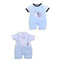 BabyGo Baby Half Sleeve Rompers 100% Cotton Rompers for New Born Baby Boys|Daily Suits for Baby Boys &amp; Girls| 0X3M|SKY-SKY|Onesies| Infant Clothes | Pack of 2