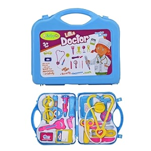 babygo doctor play set with foldable suitcase doctor set toy game kit compact medical accessories toy set pretend play sets boys girls multicolor doctor play sets for kids blue