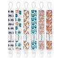 babygoal Animal Pacifier Clips, 6 Pack Pacifier Holder Fits for Most Baby Boys and Girls Pacifier Styles