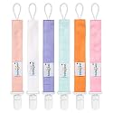 babygoal Pure Color Pacifier Clips, 6 Pack Binky Paci Holder Clips Leashes Fits for Most Baby Pacifiers and Binkies