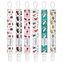 babygoal Rabbit Pacifier Clips, 6 Pack Binky Paci Holder and Leash Fits for Most Pacifiers, Binkies and Easter Gift