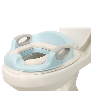potty training seat with support for baby boy girl with easy grip handle amp comfortable cushioned seat  safe portable suitable for 6-36 months - yellow
